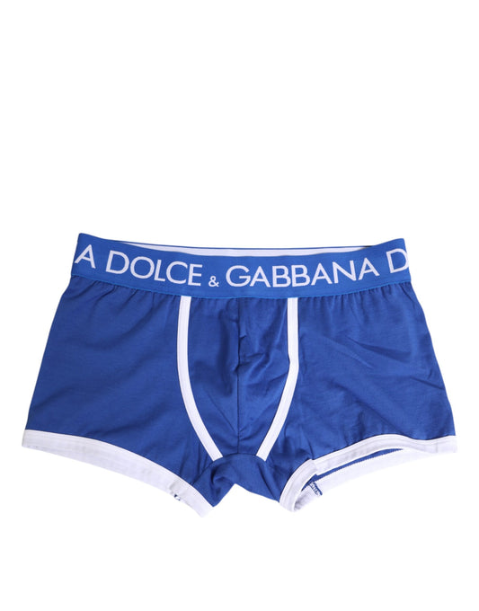 Blaue Boxershorts aus Baumwollstretch in normaler Passform