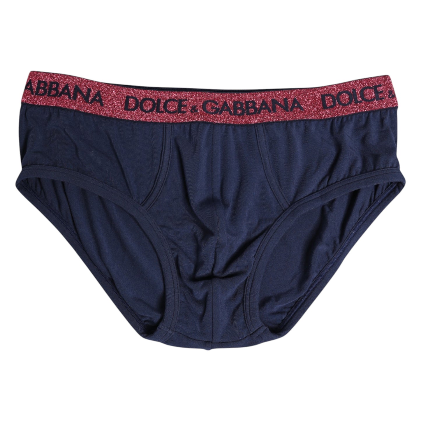 Blau-rote Stretch-Unterhose mit Logo in normaler Passform