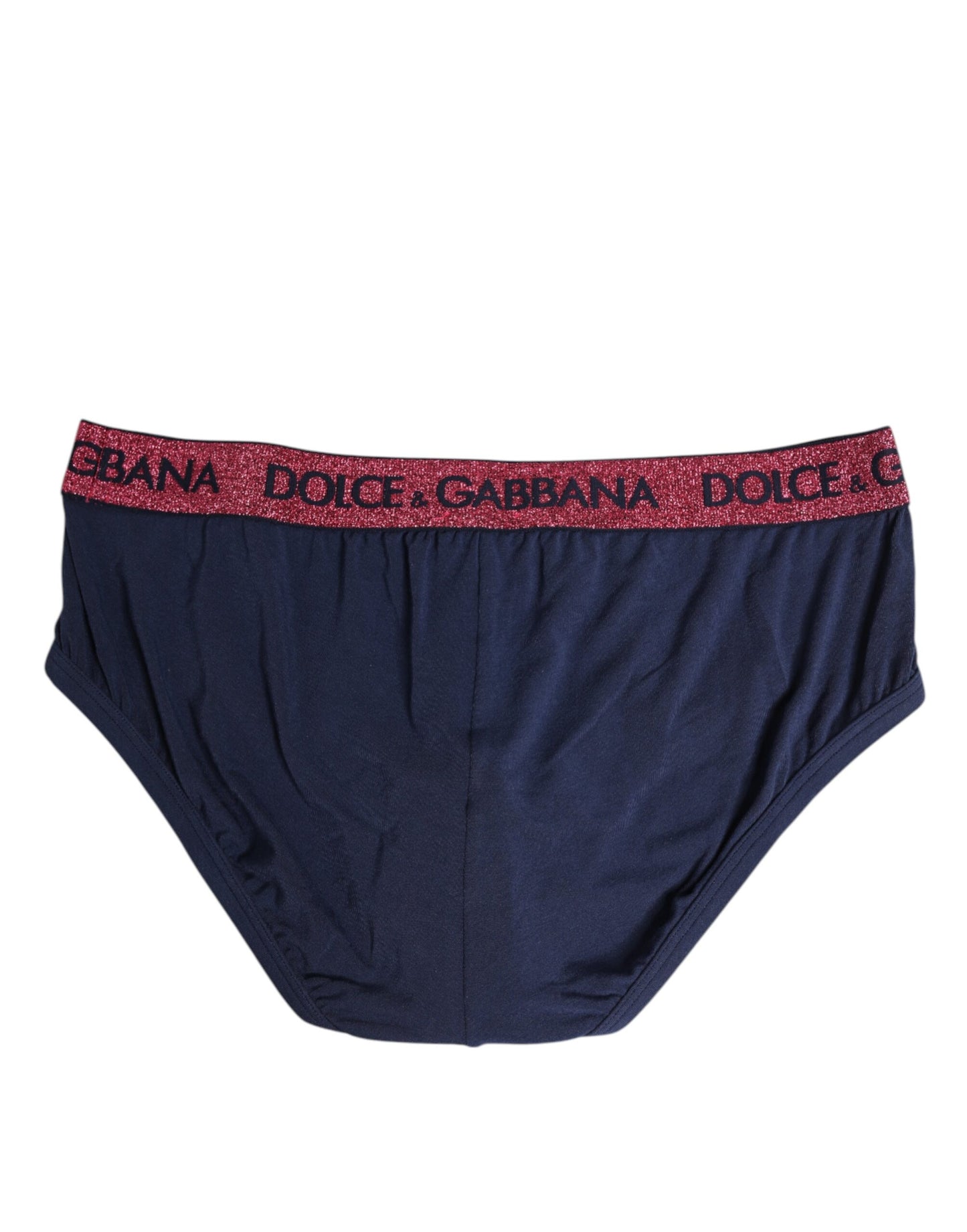 Blau-rote Stretch-Unterhose mit Logo in normaler Passform
