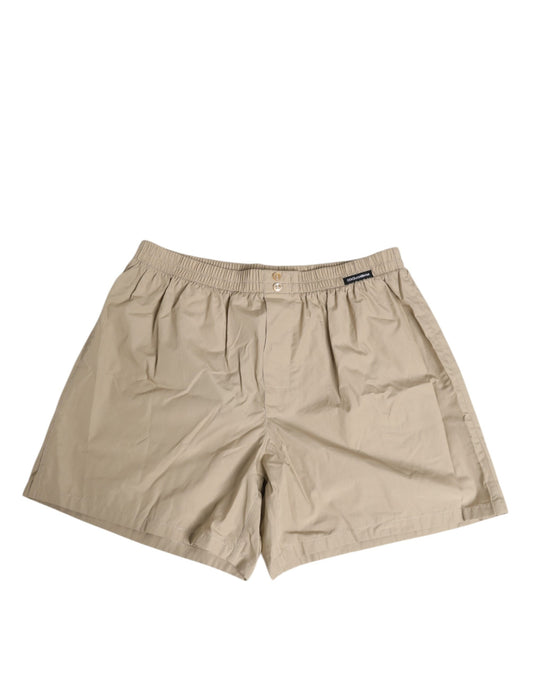 Beigefarbene Boxershorts aus Baumwolle in regulärer Passform