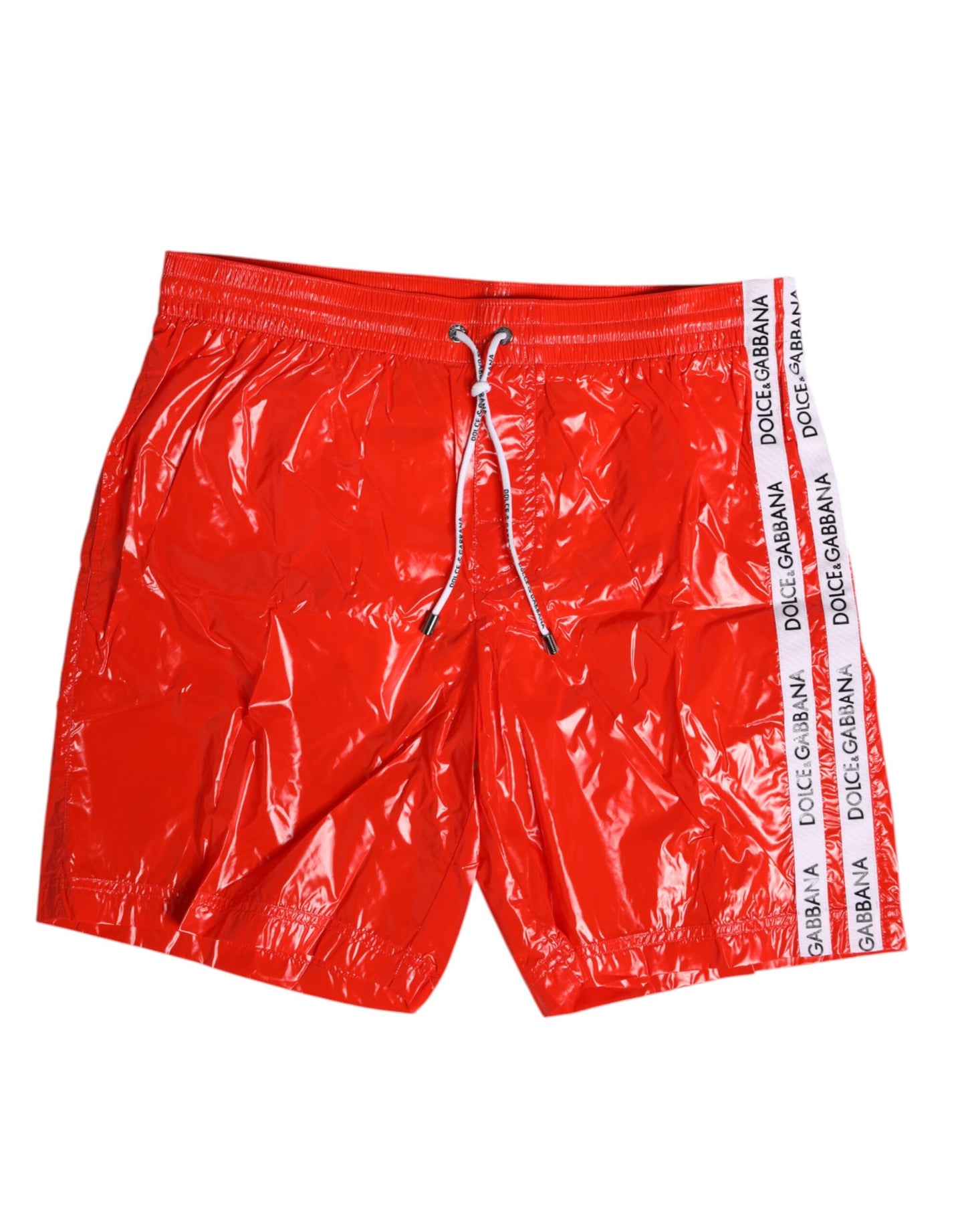 Rote Nylon-Strandshorts mit Kordelzug