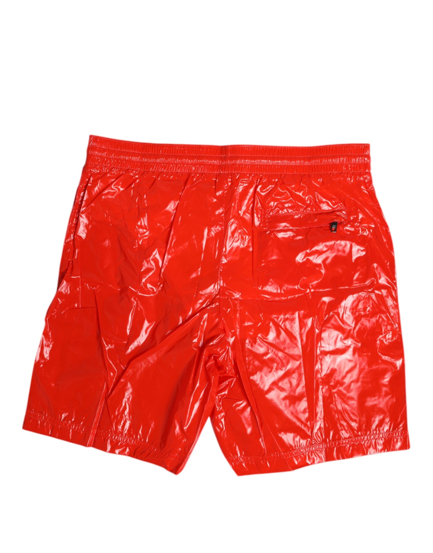 Rote Nylon-Strandshorts mit Kordelzug