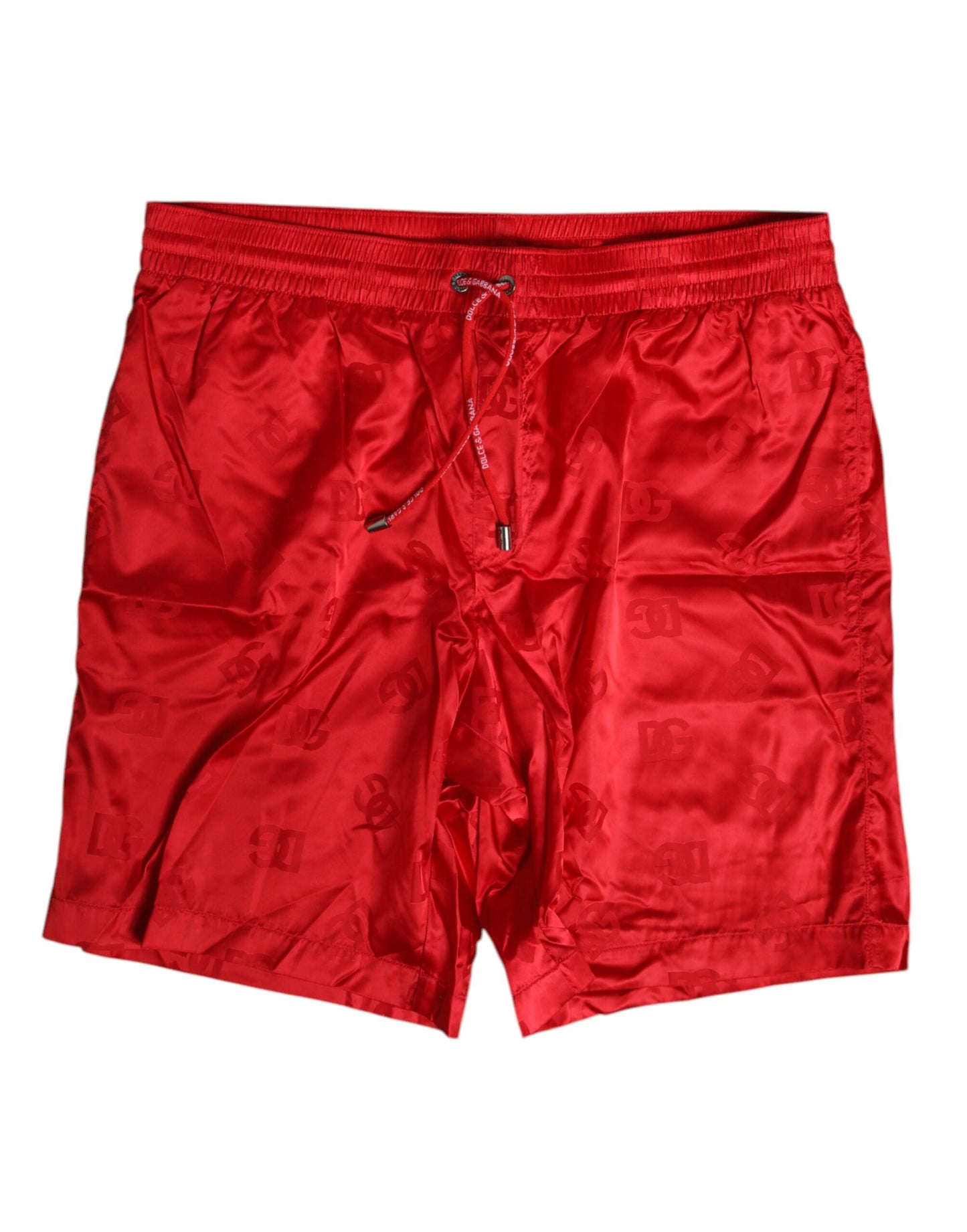 Rote Nylon-Strandshorts mit Kordelzug
