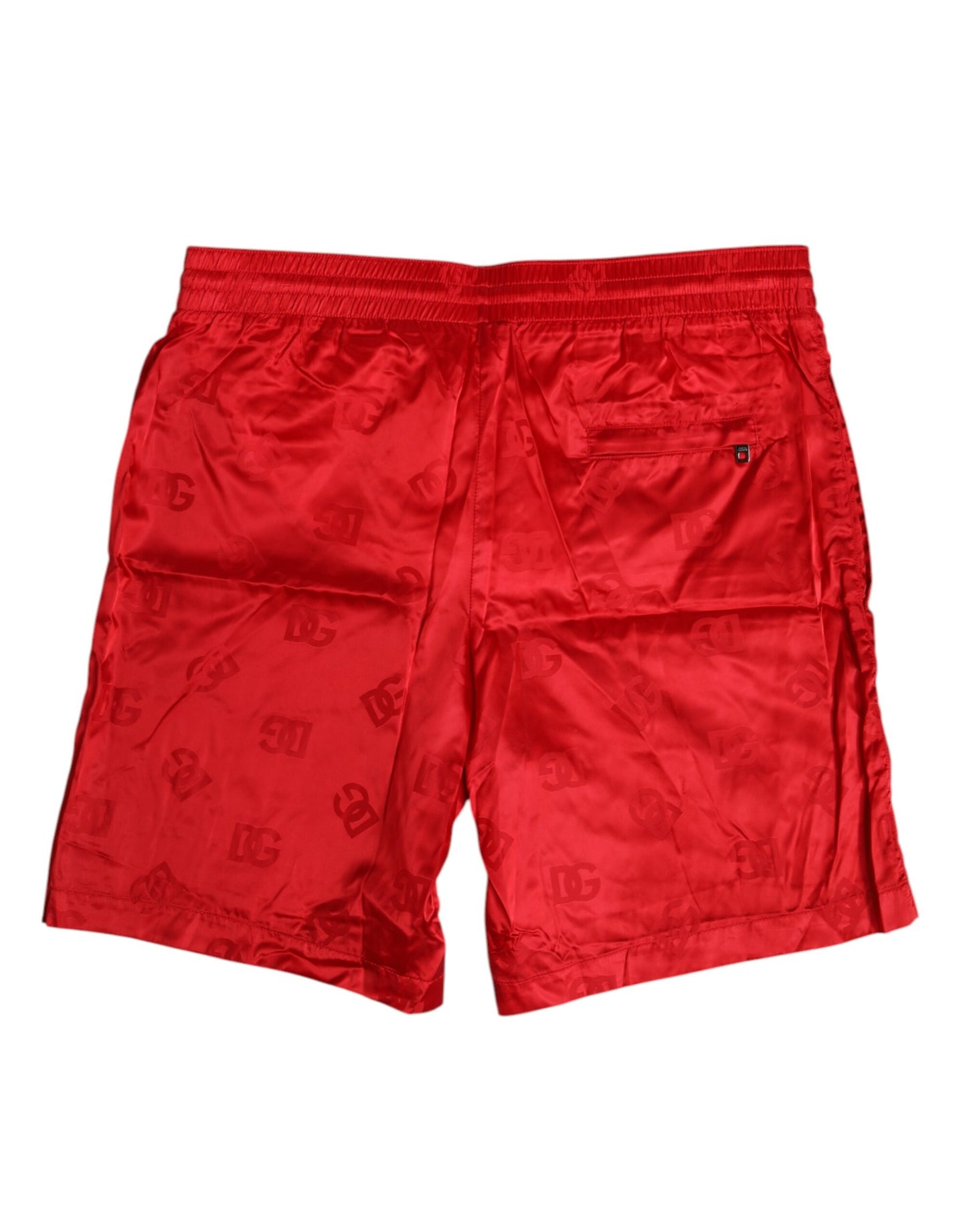 Rote Nylon-Strandshorts mit Kordelzug