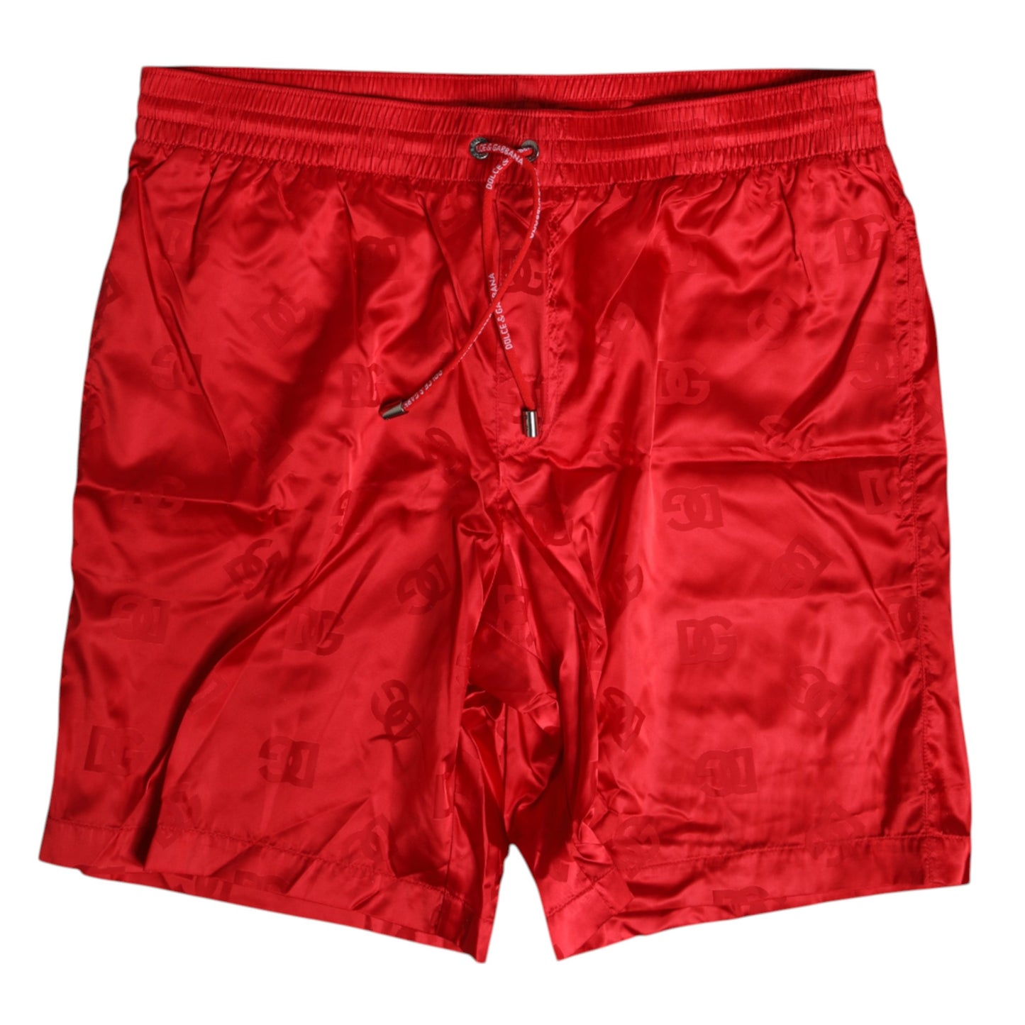 Rote Nylon-Strandshorts mit Kordelzug