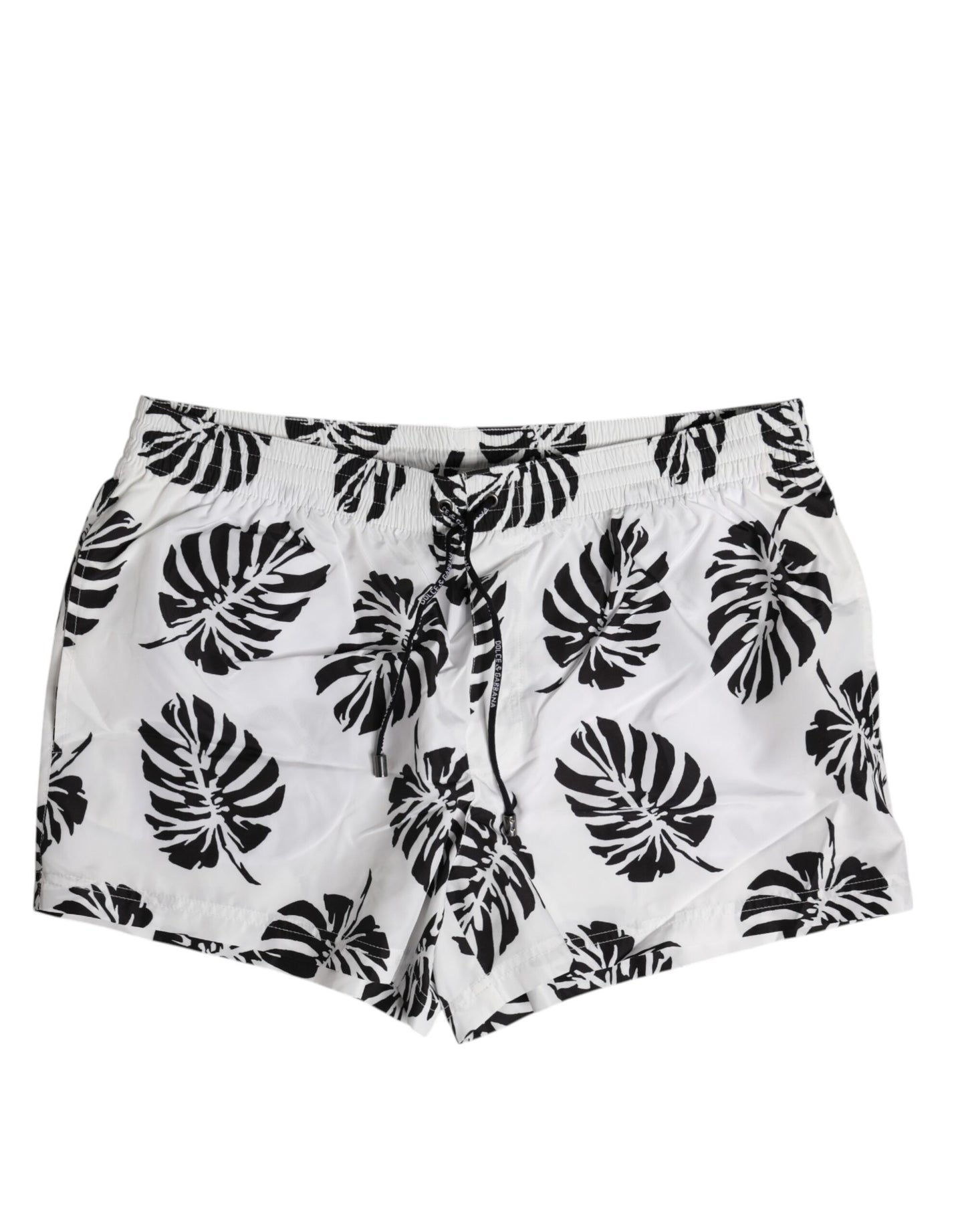 Weiß Schwarz Print Beachwear Shorts Bademode