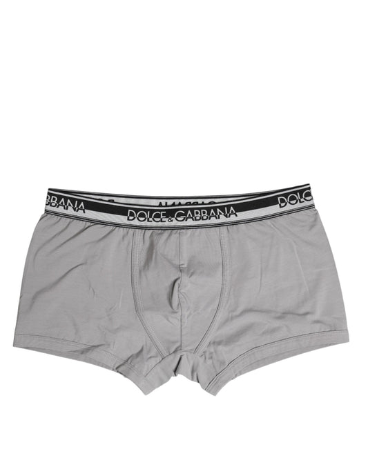 Graue Boxershorts aus Baumwollstretch in normaler Passform