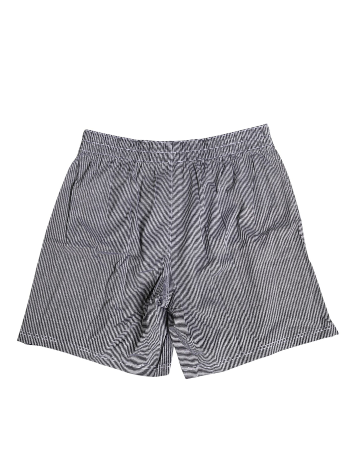 Grau gestreifte Boxershorts aus Baumwolle in normaler Passform
