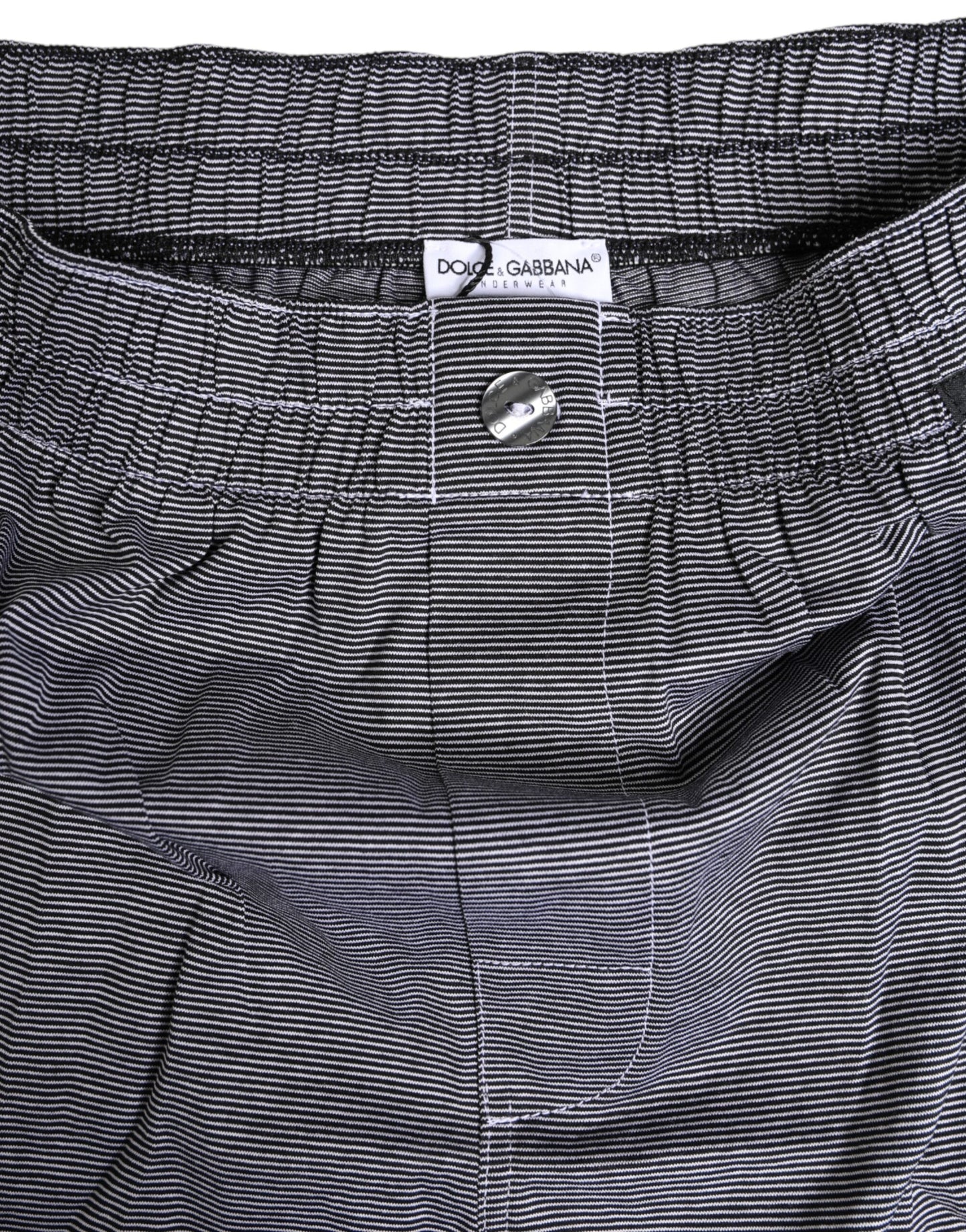 Grau gestreifte Boxershorts aus Baumwolle in normaler Passform