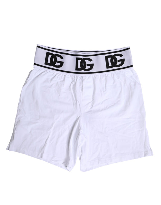 Weiße Boxershorts aus Baumwollstretch in normaler Passform