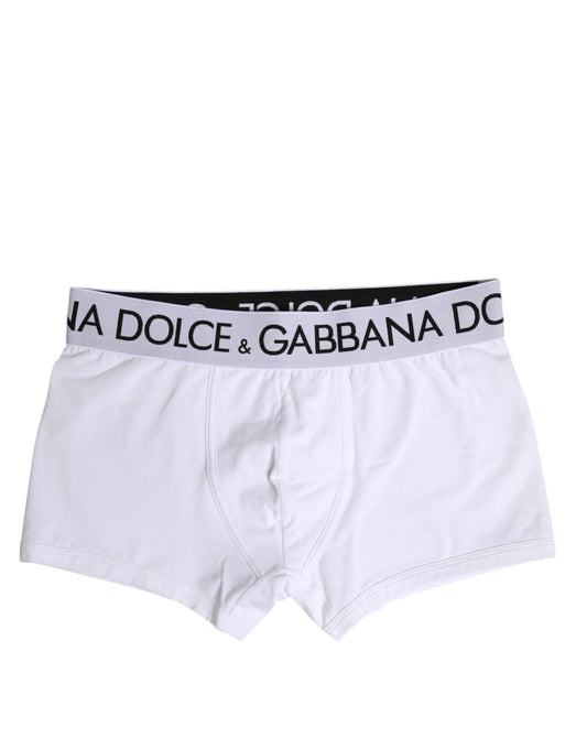 Weiße Boxershorts aus Baumwollstretch in normaler Passform
