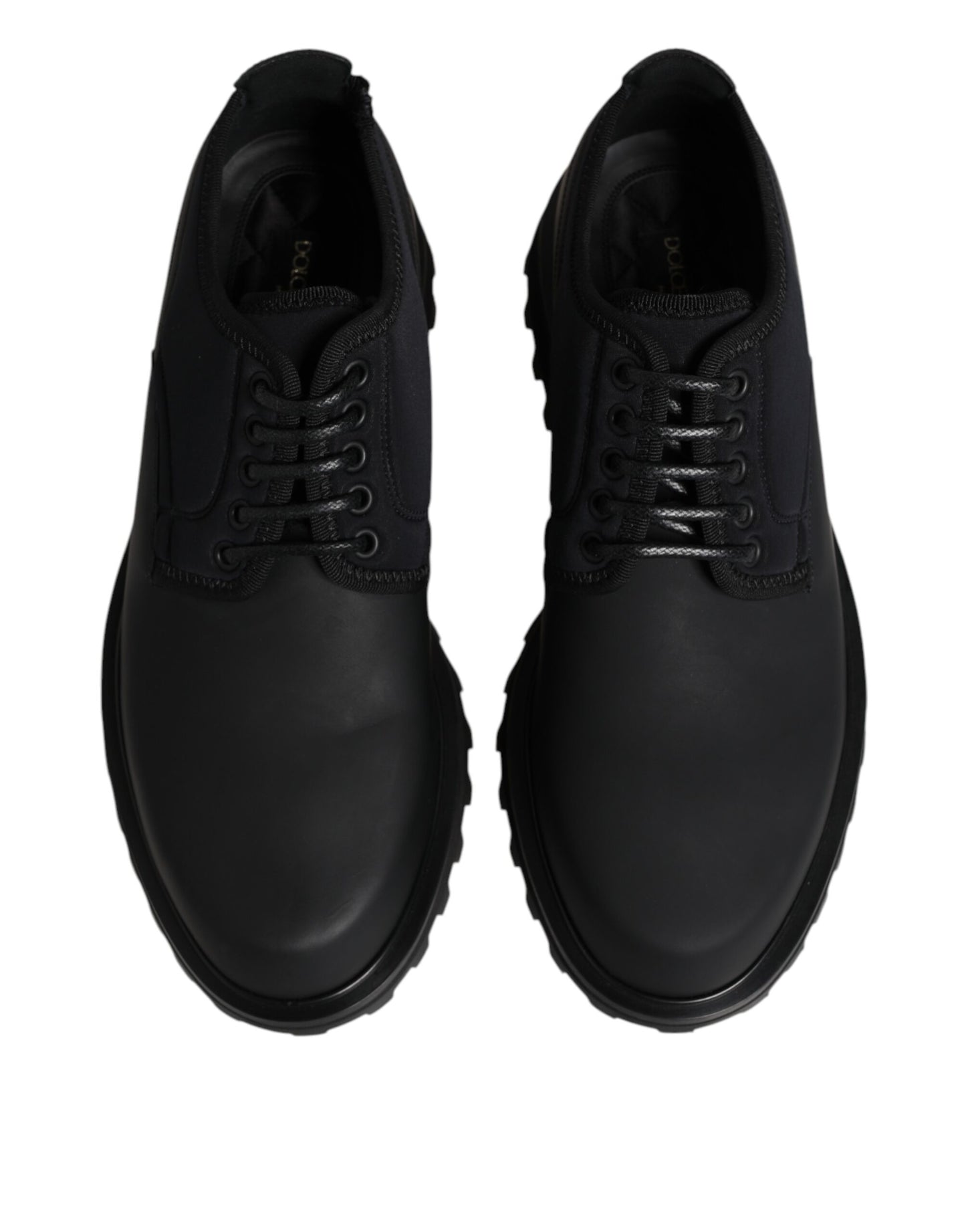 Schwarze Trekkingschuhe aus Leder mit Schnürung