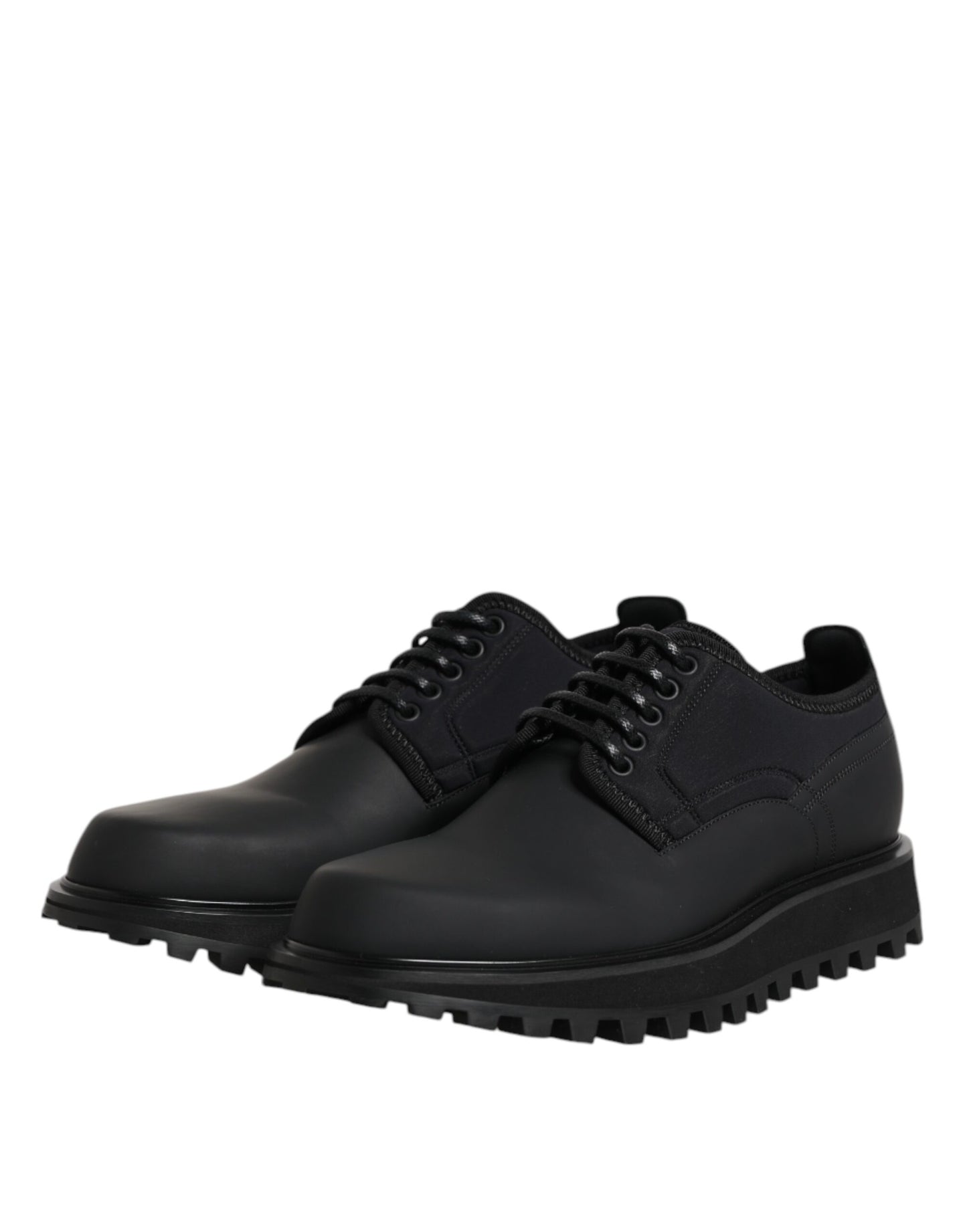 Schwarze Trekkingschuhe aus Leder mit Schnürung