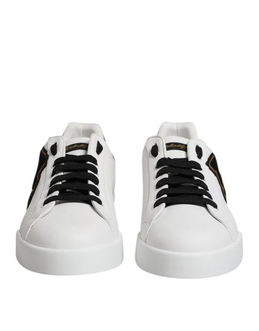 Weiße DG Logo Portofino Low Top Sneakers Schuhe