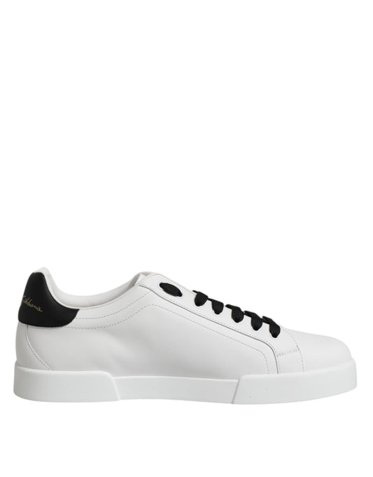 Weiße DG Logo Portofino Low Top Sneakers Schuhe