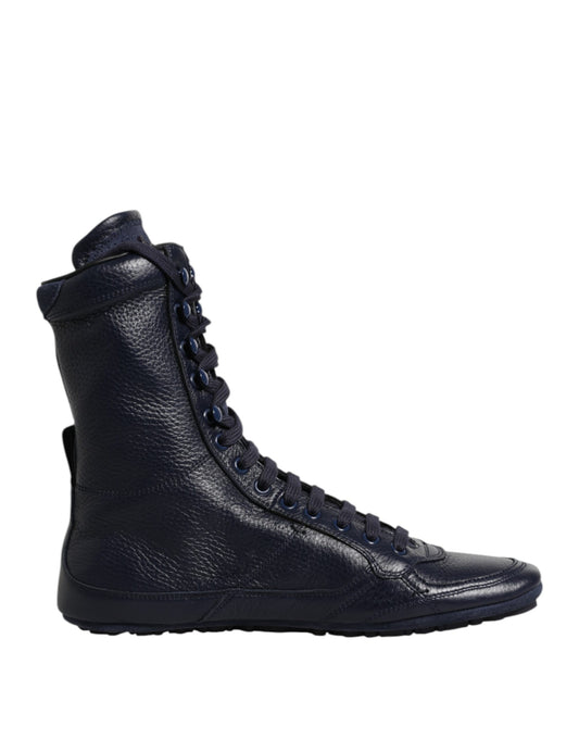 Dunkelblaue KING High Top Sneakers aus Leder