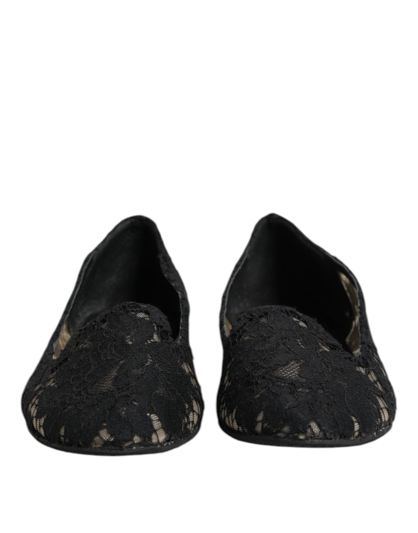 Schwarze Taormina Slipper mit Spitze