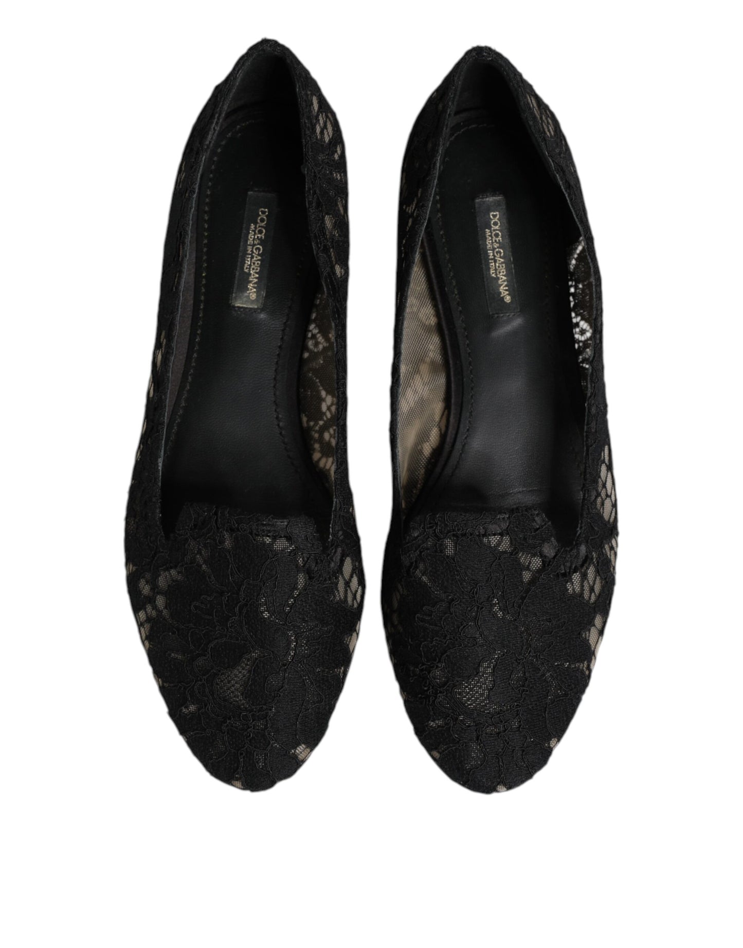 Schwarze Taormina Slipper mit Spitze