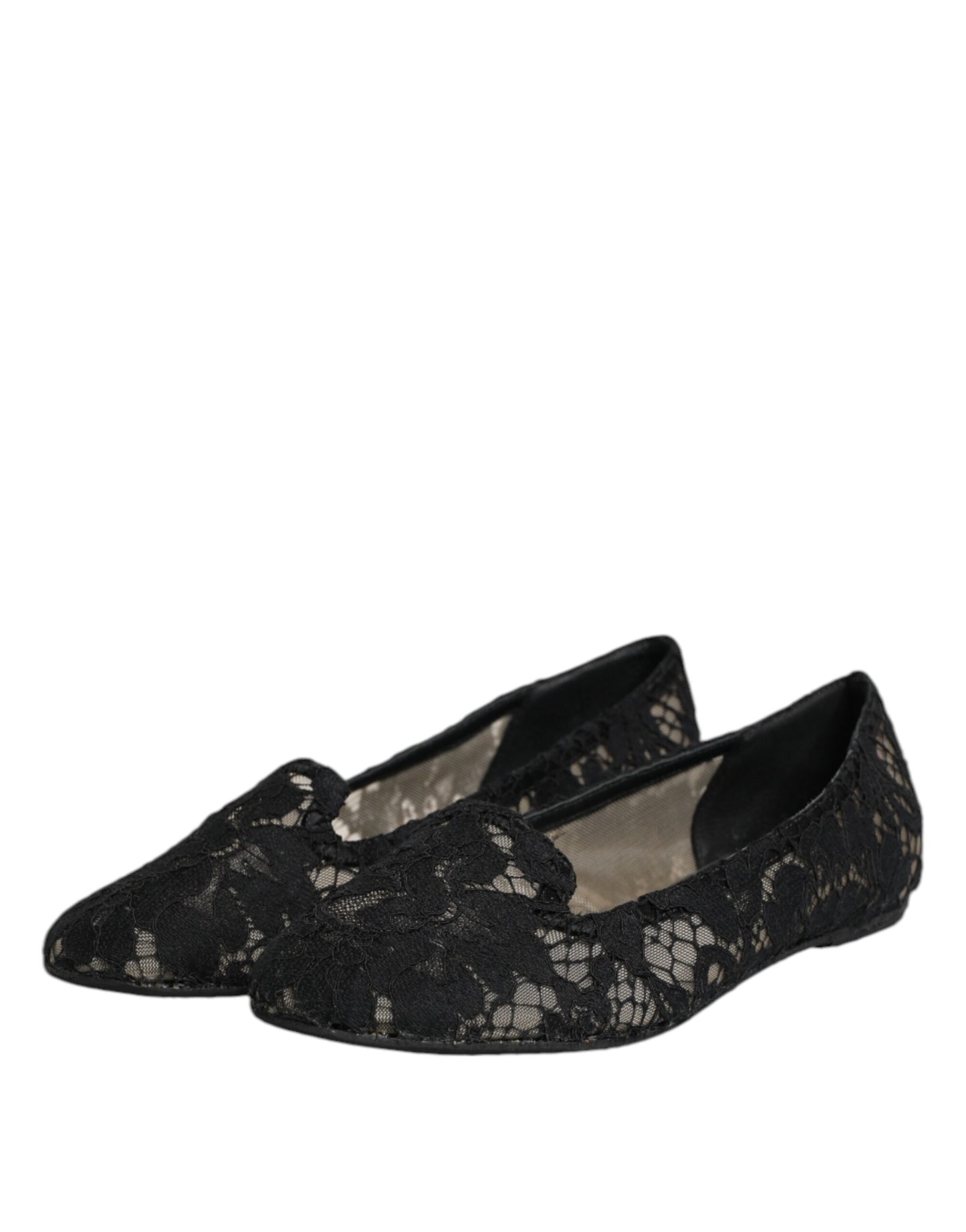 Schwarze Taormina Slipper mit Spitze