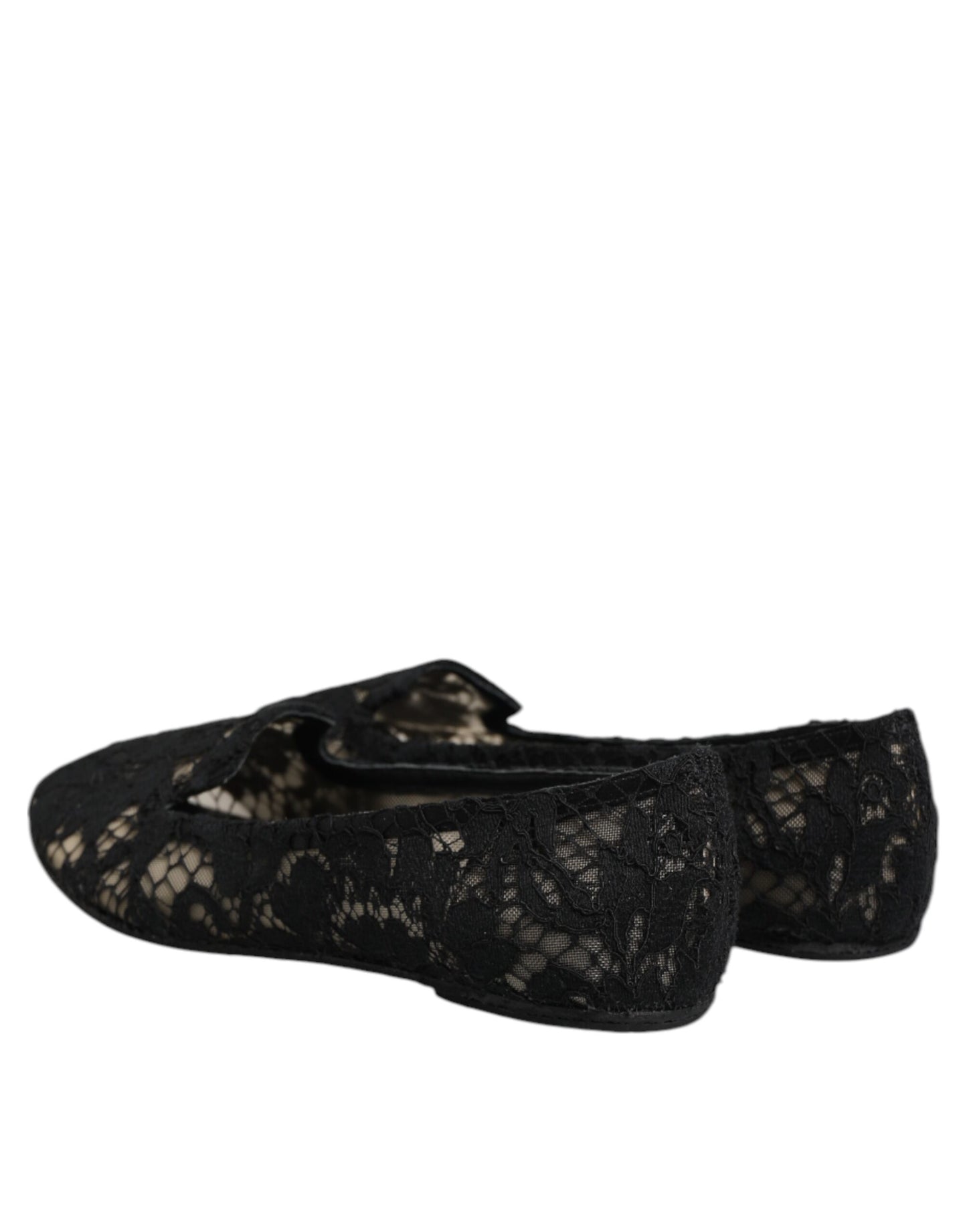 Schwarze Taormina Slipper mit Spitze