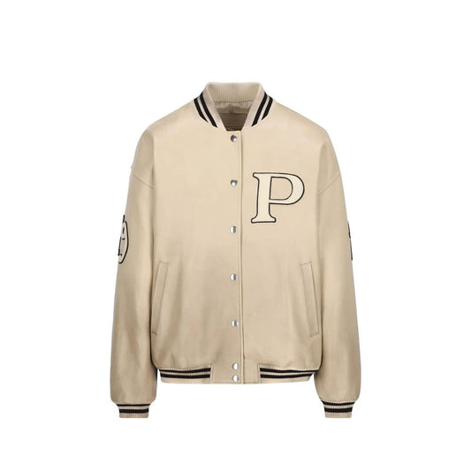 Gepolsterte Collegejacke aus Leder
