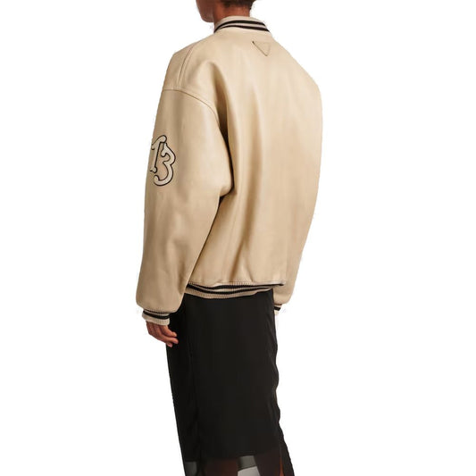 Gepolsterte Collegejacke aus Leder