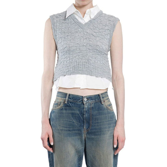 Layered-V-Neck Vest
