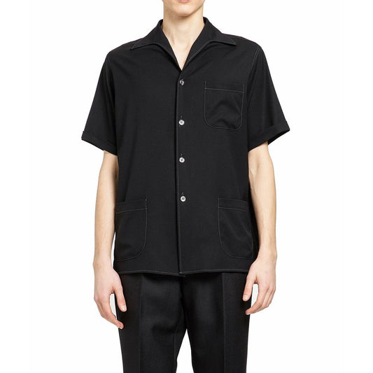 short-sleeve wool shirt