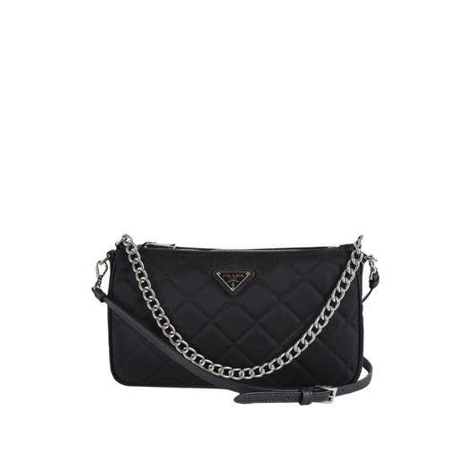 Gesteppte Schultertasche mit Kette