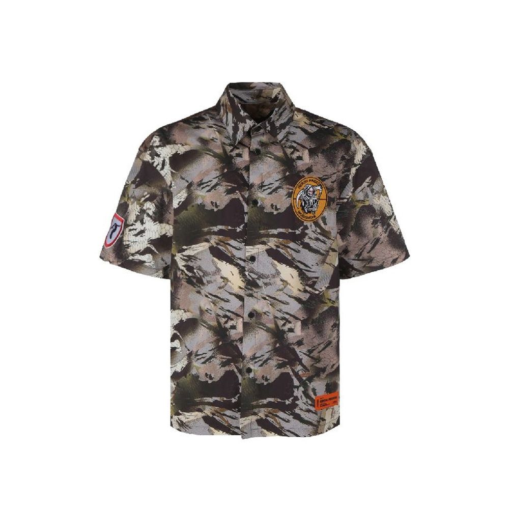 Popeline-Hemd mit Camouflage-Muster