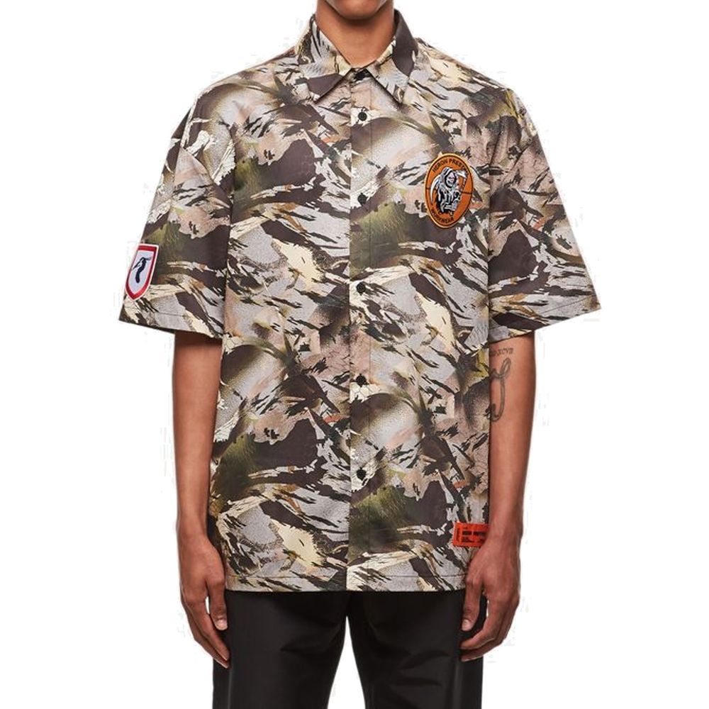 Popeline-Hemd mit Camouflage-Muster