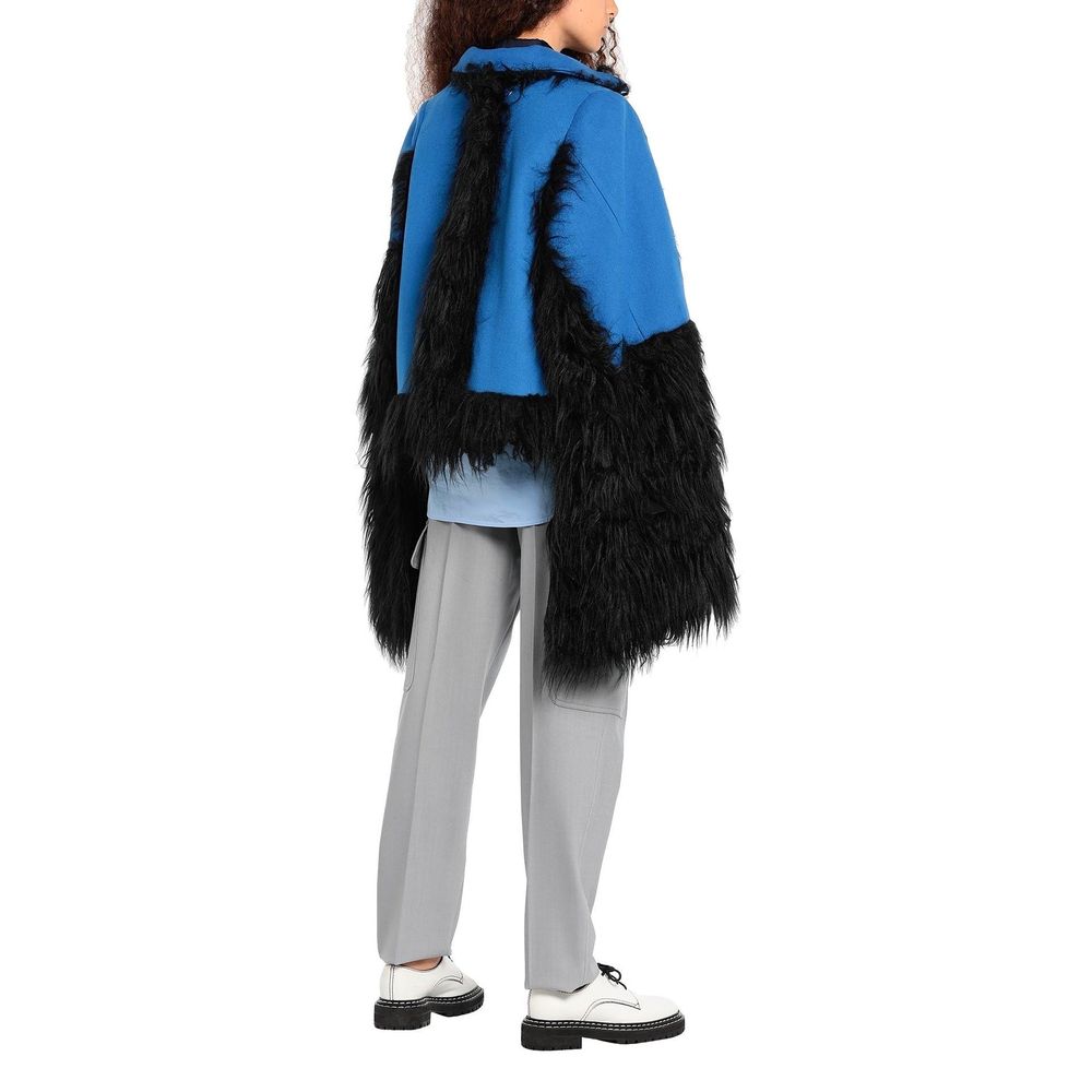 Cape-Jacke mit Kunstpelzbesatz