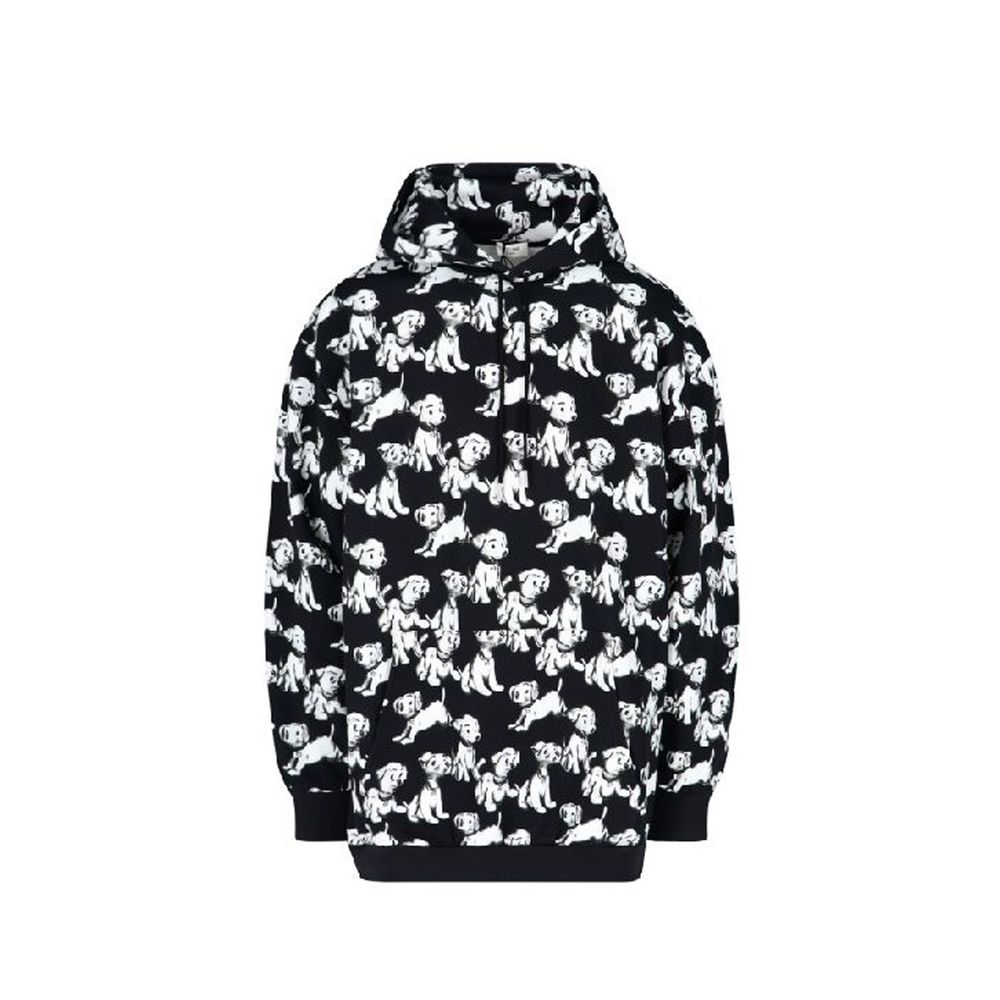 Sweatshirt mit Kapuze und Hunde-Print