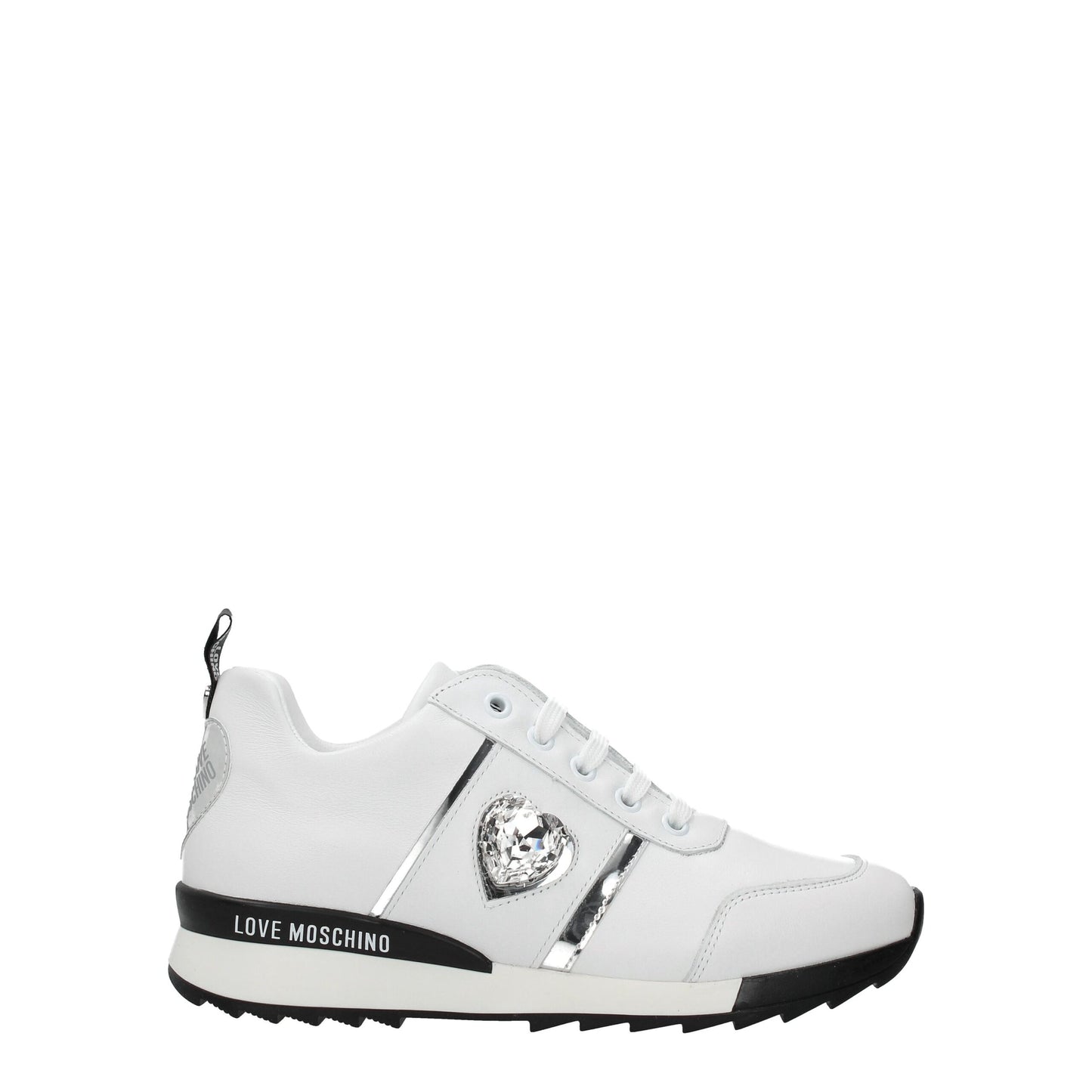 Weiße niedrige Sneakers aus Leder