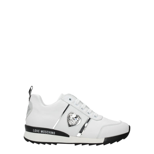 Weiße niedrige Sneakers aus Leder