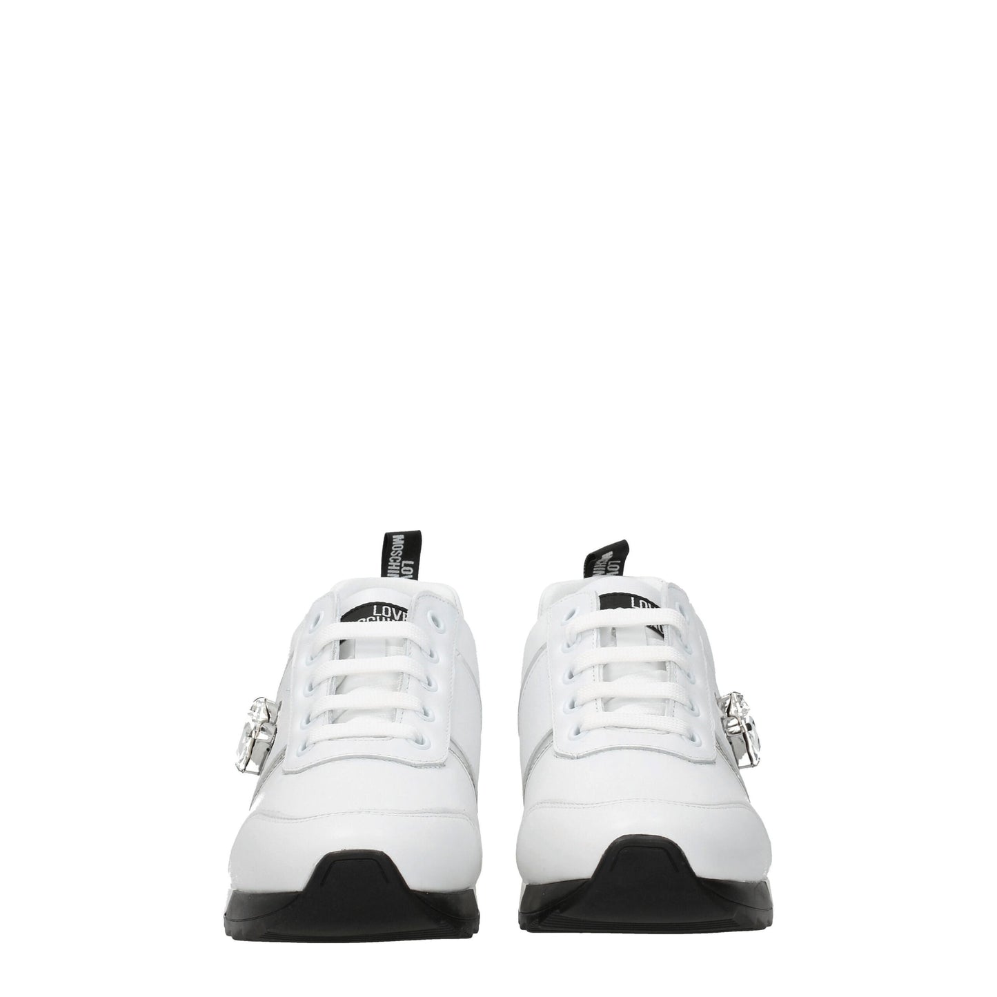 Weiße niedrige Sneakers aus Leder