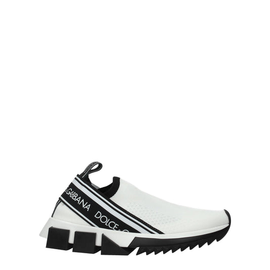Weiße, klobige Stoff-Sneaker