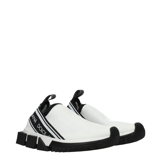 Weiße, klobige Stoff-Sneaker