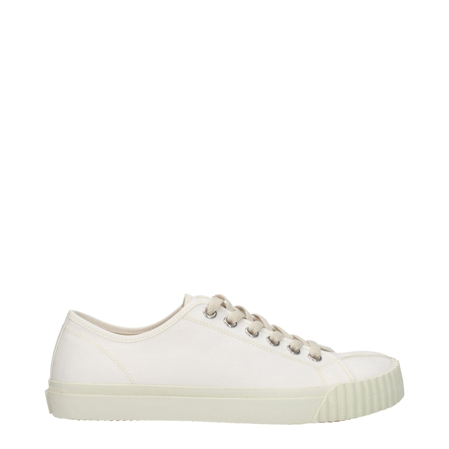 Weiße Stoff-Low-Tops