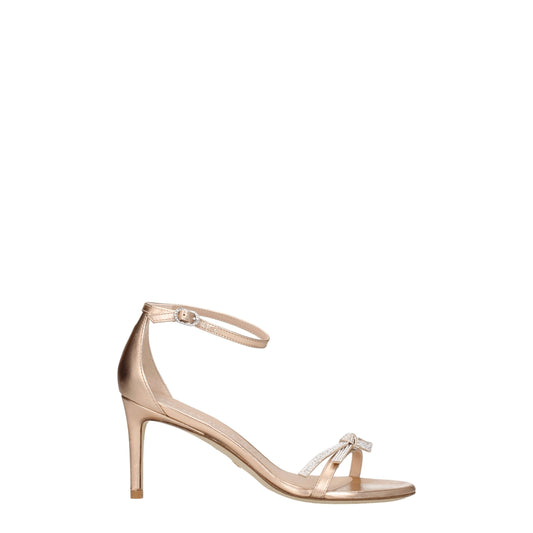 Rosa Ledersandalen mit Stilettoabsatz