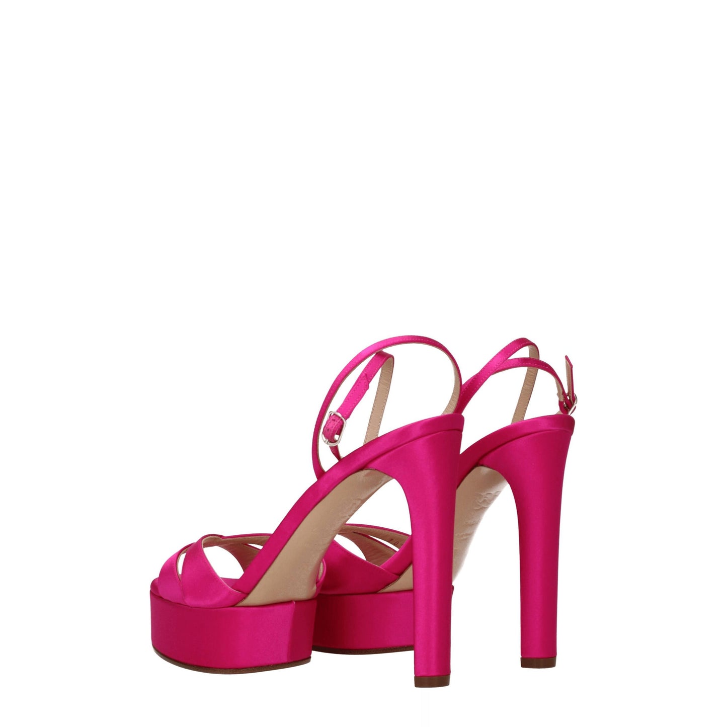 Pink Satin Platforms