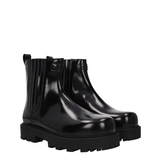 Black Leather Ankle Boots