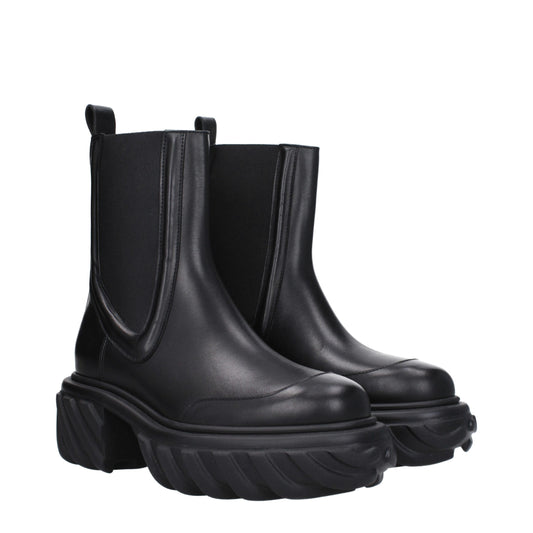 Black Leather Ankle Boots