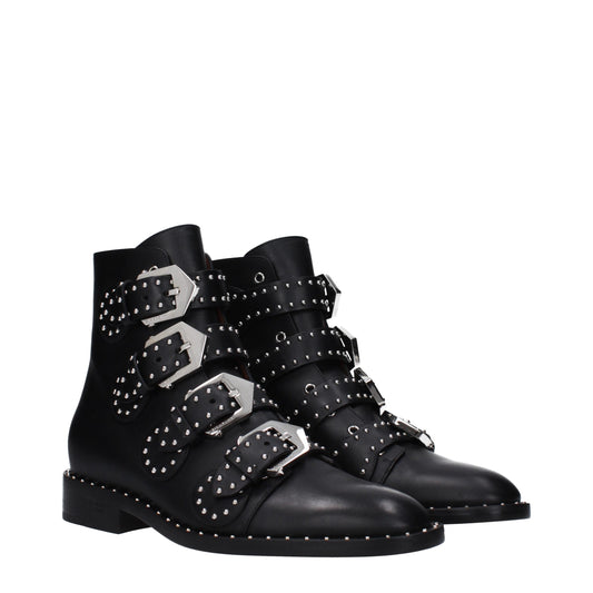 Black Leather Ankle Boots