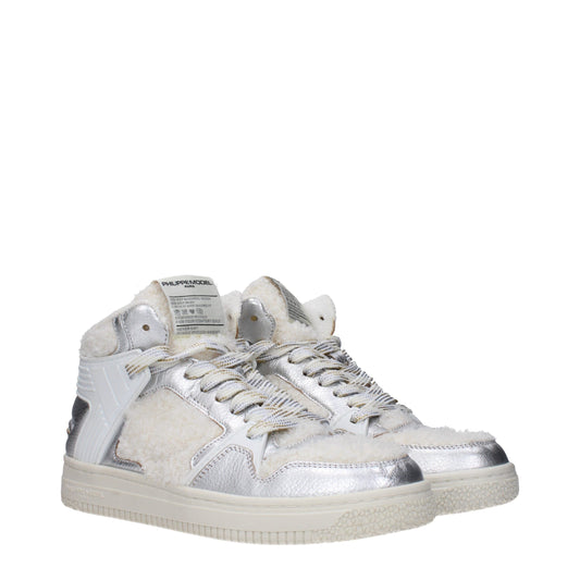 Gray Leather High Tops