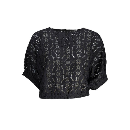 Schwarze Polyester-Oberteile und T-Shirts