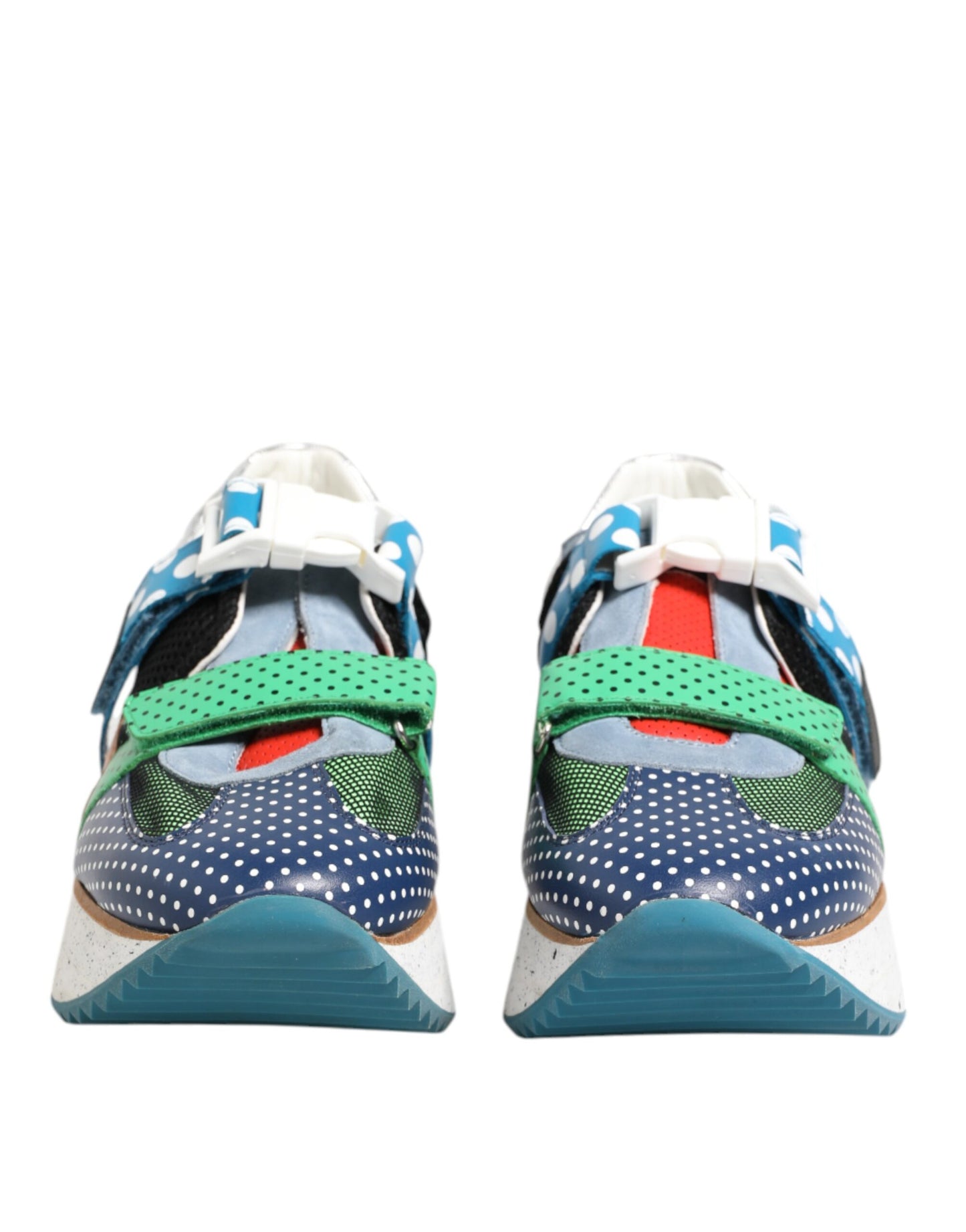 Mehrfarbige Low-Top-Sneakers aus Leder