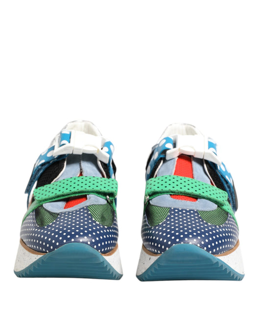 Mehrfarbige Low-Top-Sneakers aus Leder