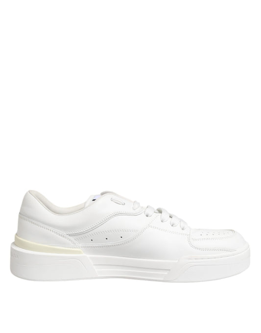 Weiße Miami Leder Low Top Sneakers Schuhe