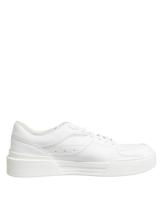 Weiße Miami Leder Low Top Sneakers Schuhe